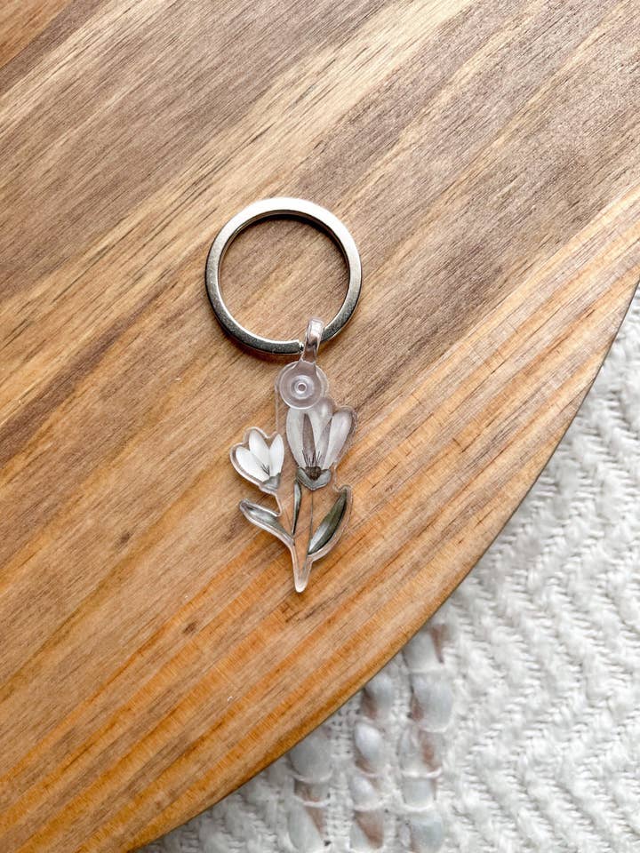 Watercolor Tulip Keychain for wholesale by Oliva Roots