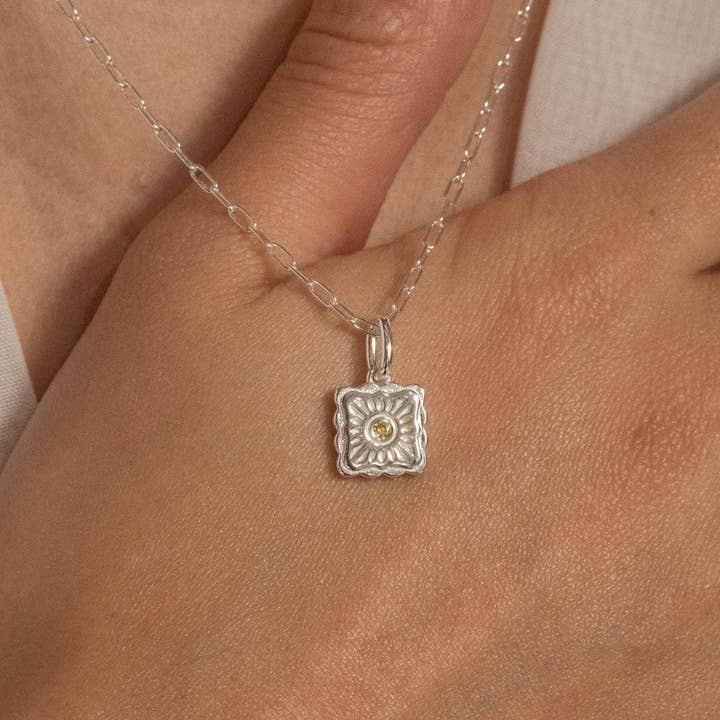 S-kin Studio Jewelry - Wholesale Pendant/charm necklace - Liu Xin Square Mooncake Necklace - Sterling Silver3