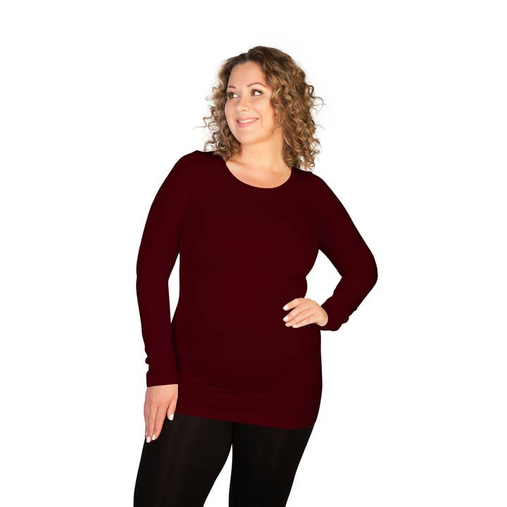 Skinnytees - Wholesale T-Shirt - Women's - Plus Long Sleeve Crew Neck2