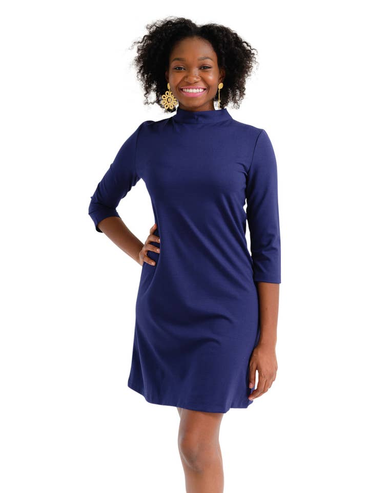 Molly Bow Back 3/4 Sleeve - Solid Navy for wholesale by sailor-sailor