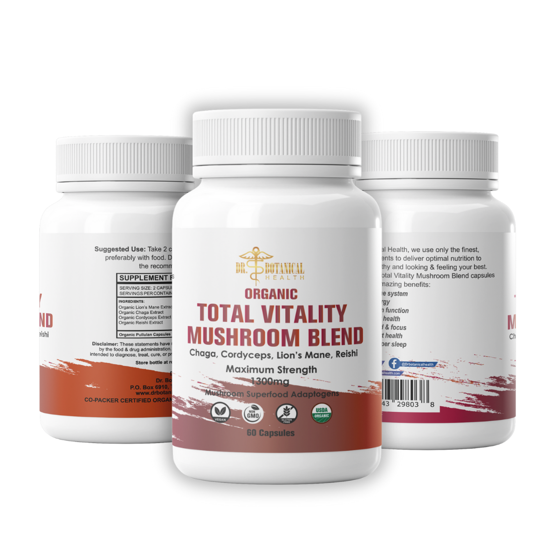 Lone Star Botanicals - Vente Poudres protéinées/superaliments - Gélules de poudre de champignon vitalité totale biologique -- 60 unités6