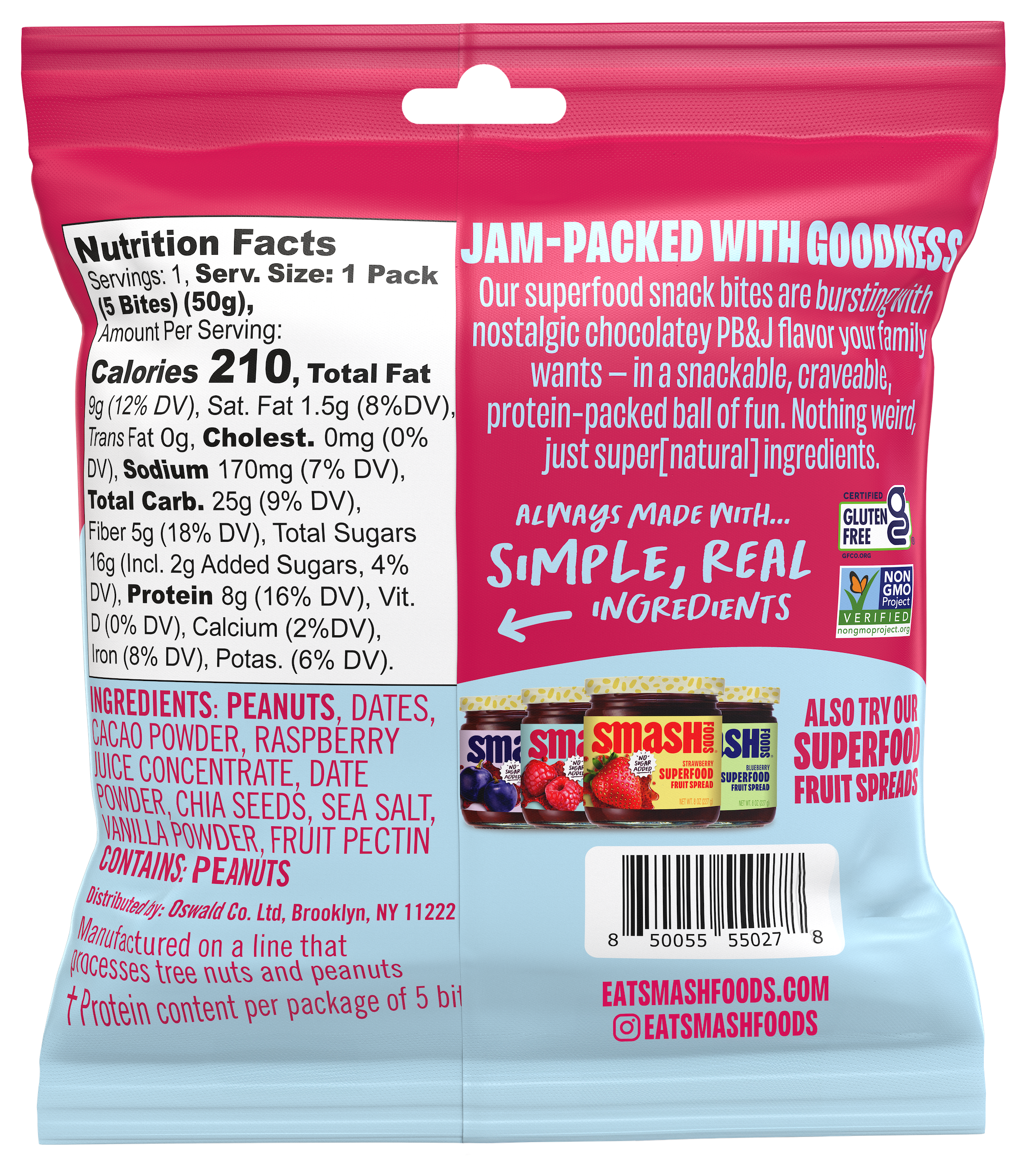 Smash Foods - Wholesale Snack Bar - Smash Snack Bites - Chocolate Peanut Butter & Raspberry1