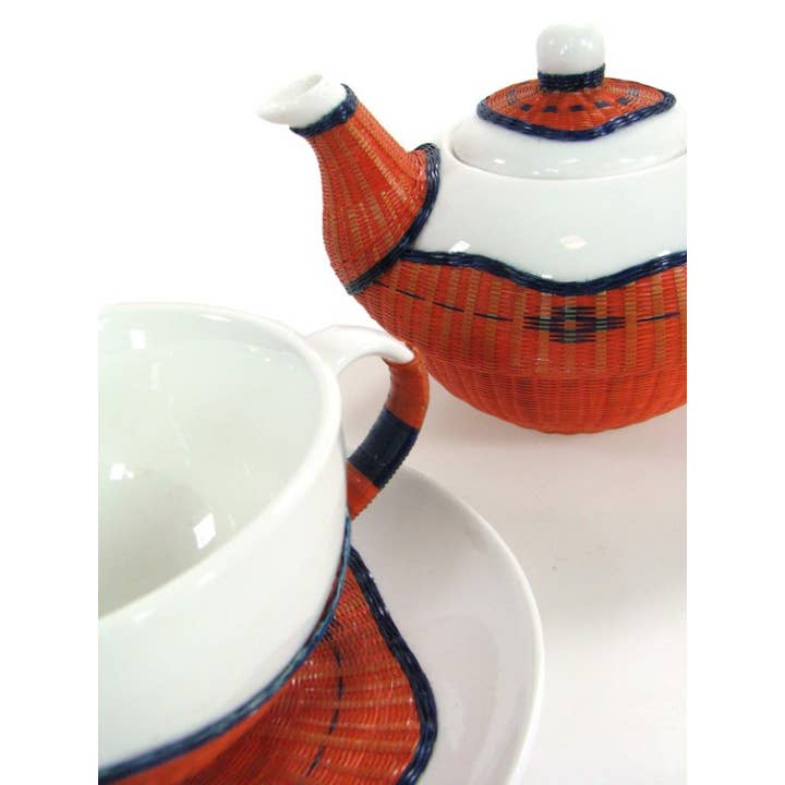 Teapot With Cup Bamboo Orange Decoration Cup And Teapot for wholesale on Faire1