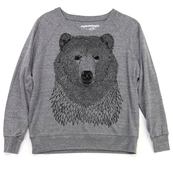 Supermaggie @ Faire - Wholesale Graphic Sweatshirt - Women's - Bear Pia Tri Blend Pullover1