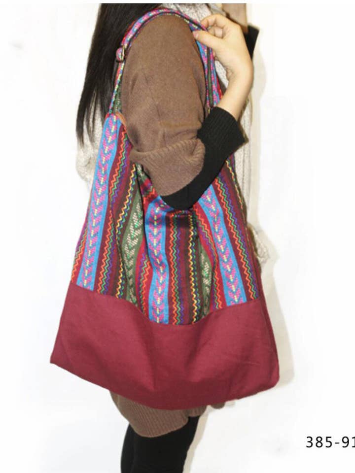 Ethnic Style Canvas Shoulder Bag for wholesale by Whisper Mint