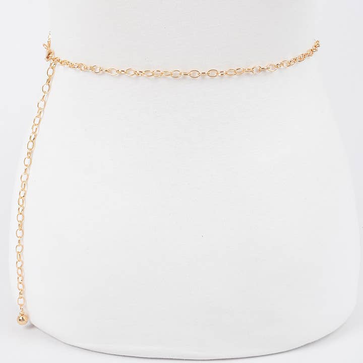 3AM BY H&D ACCESSORIES – Großhandel Gürtel – Damen – Herzförmiger Kettengürtel mit mehreren Strasssteinen3