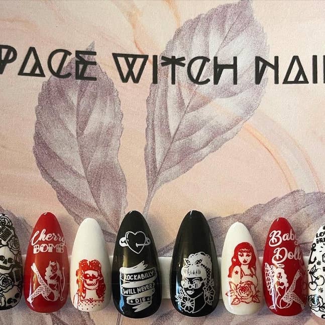 Space Witch Nails - Wholesale Press-On/Fake Nails - Rockabilly vintage pinup classic retro press-on nails3