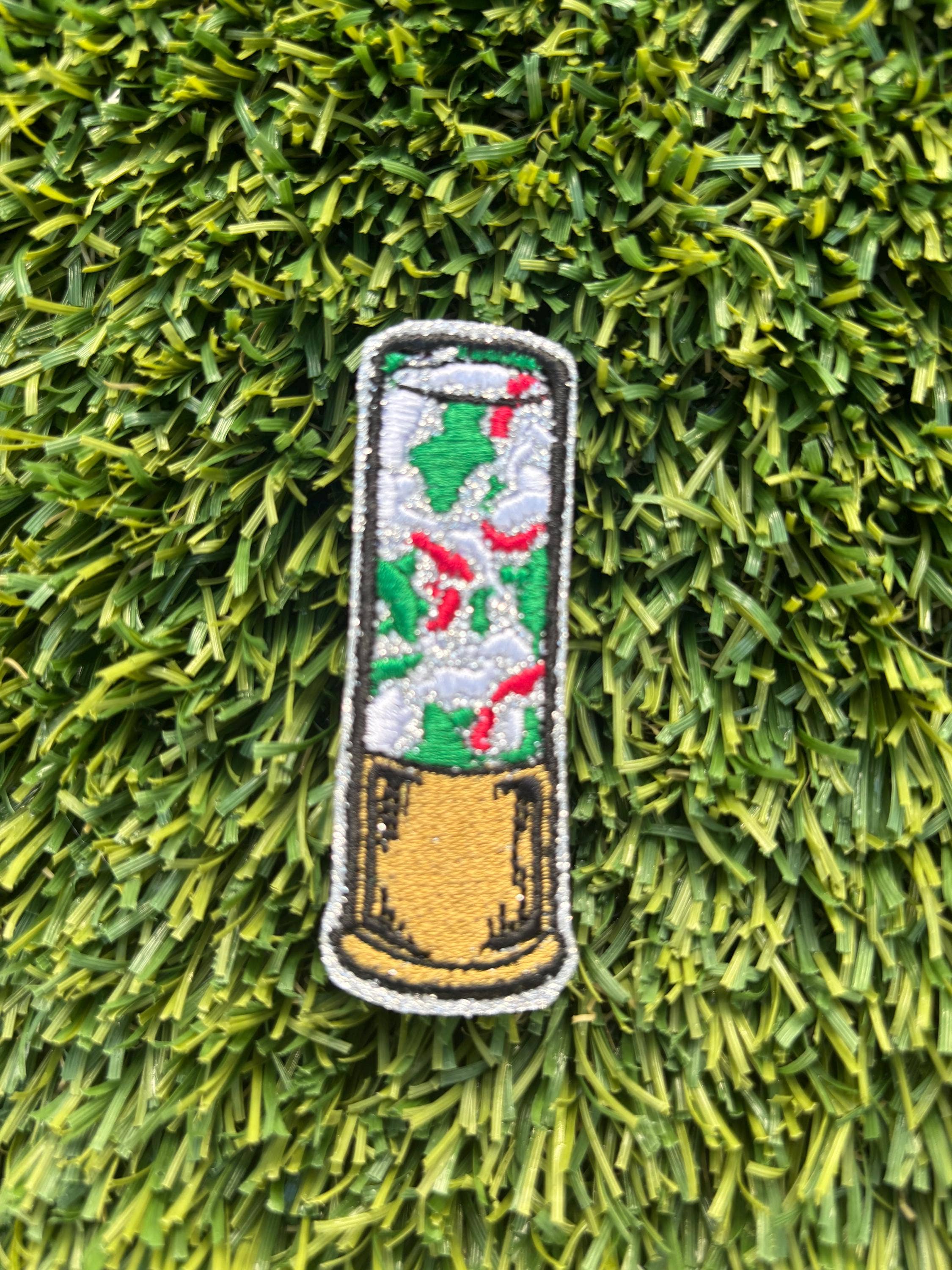 Eric Hill Designs, LLC - Wholesale Patch - Camo Shot Gun Shell Glitter Embroidered Patch4