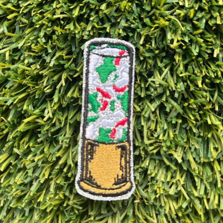 Eric Hill Designs, LLC - Wholesale Patch - Camo Shot Gun Shell Glitter Embroidered Patch4