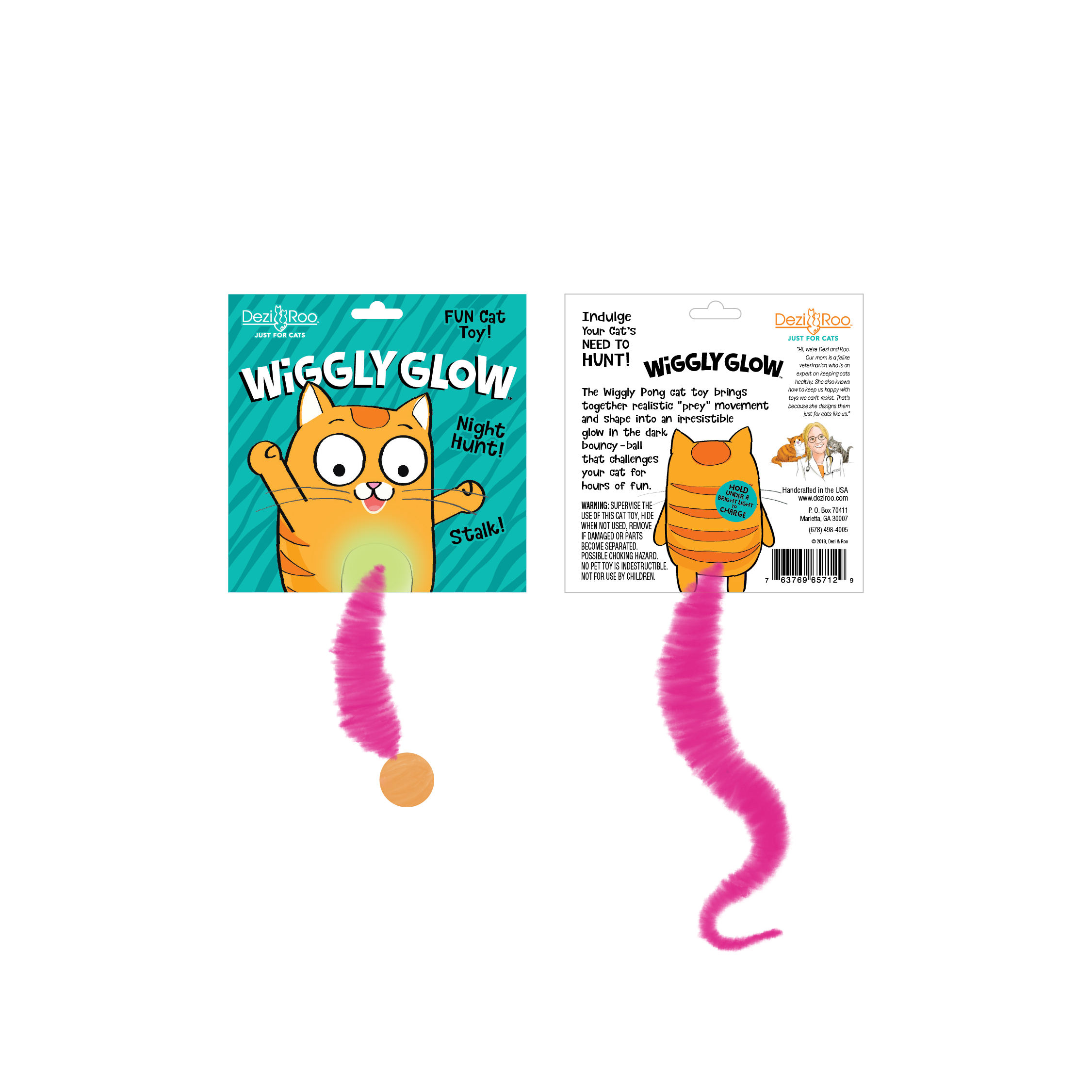Dezi & Roo - Wholesale Pet Toy - Cat - Wiggly Glow - Glow in the Dark Cat Toy Bouncy Ball5