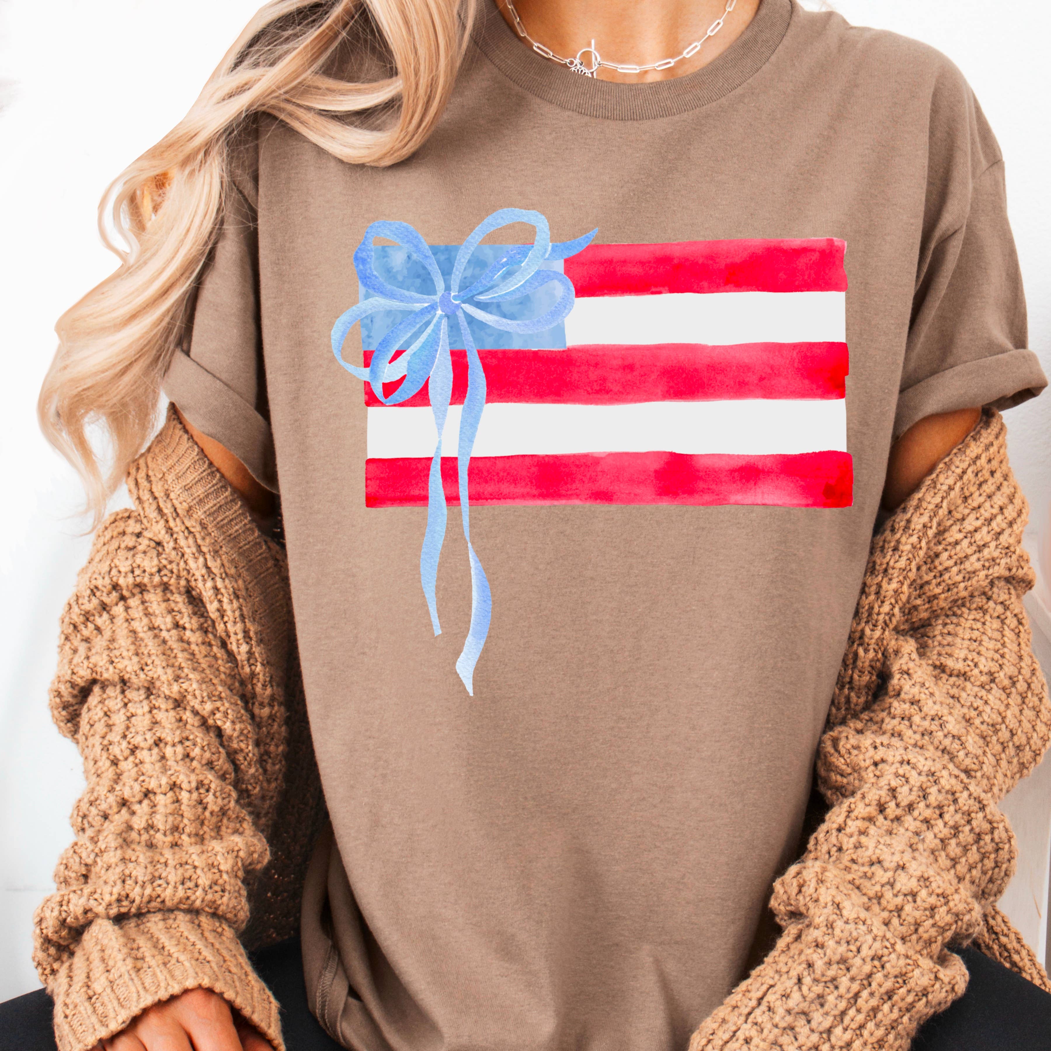 Shoppe SHC – wholesale T-shirt (graphic) – women's – Coquette American Flag | July 4th Graphic Tee | Gildan3