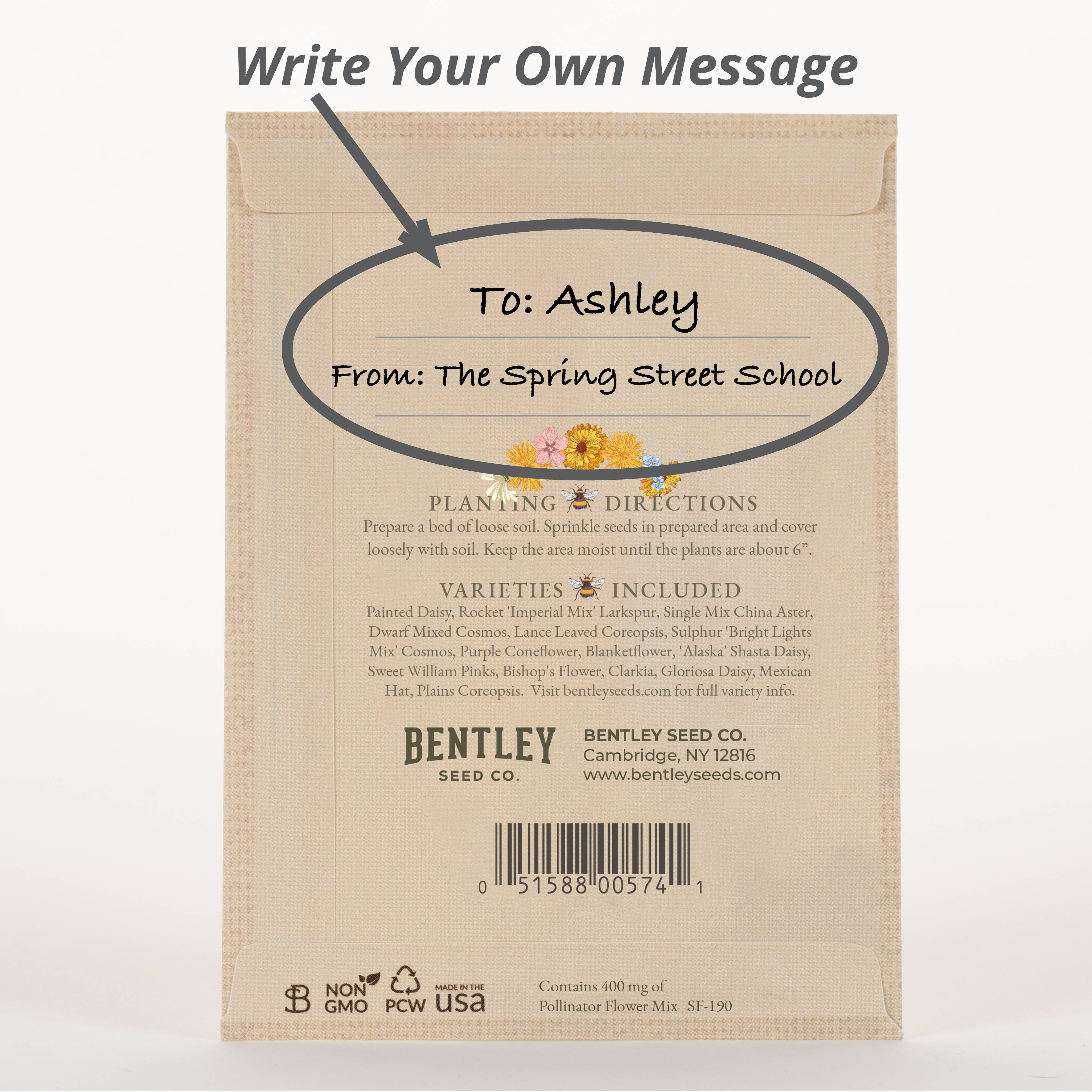 Bentley Seed Co. - Wholesale Plant Seeds - Bee Kind - Pollinator Wildflower Mix Seed Packets2