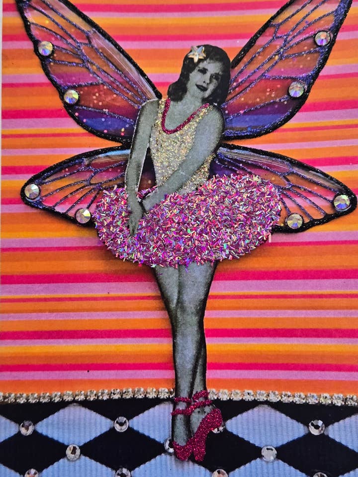 Lebendige Ballerina-Feen-Leergrußkarte für den Großhandel von Erica DiPaolo Designs