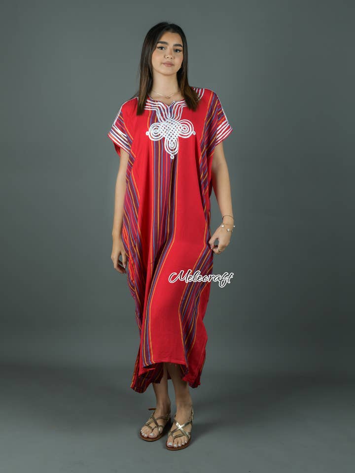 Melecraft - Wholesale Kaftan - Women's - Moroccan Striped Kaftan Dress for Women - Handmade Gandoura4