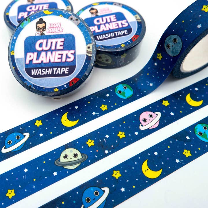 Cinta Washi de Planetas Lindos - Cinta Washi del Espacio Exterior - Cinta Washi de Estrellas para venta al por mayor de Leon Römer Illustraties