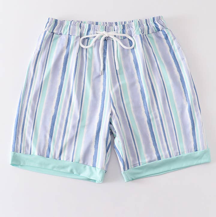 Aspen Rain Boutique - Wholesale Swim Shorts - Men's - Blue stripe men swim trunks