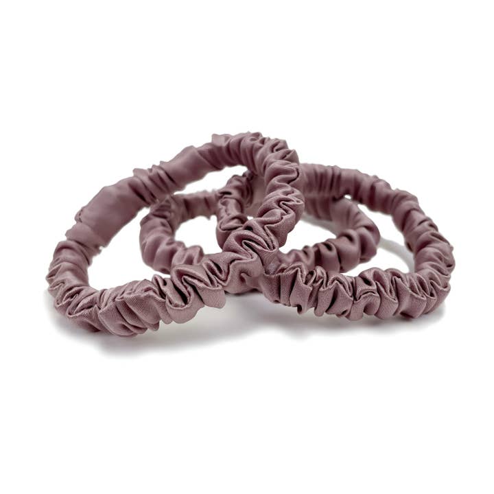 Mauve Silk Hair Ties for wholesale by Krystell Barraza
