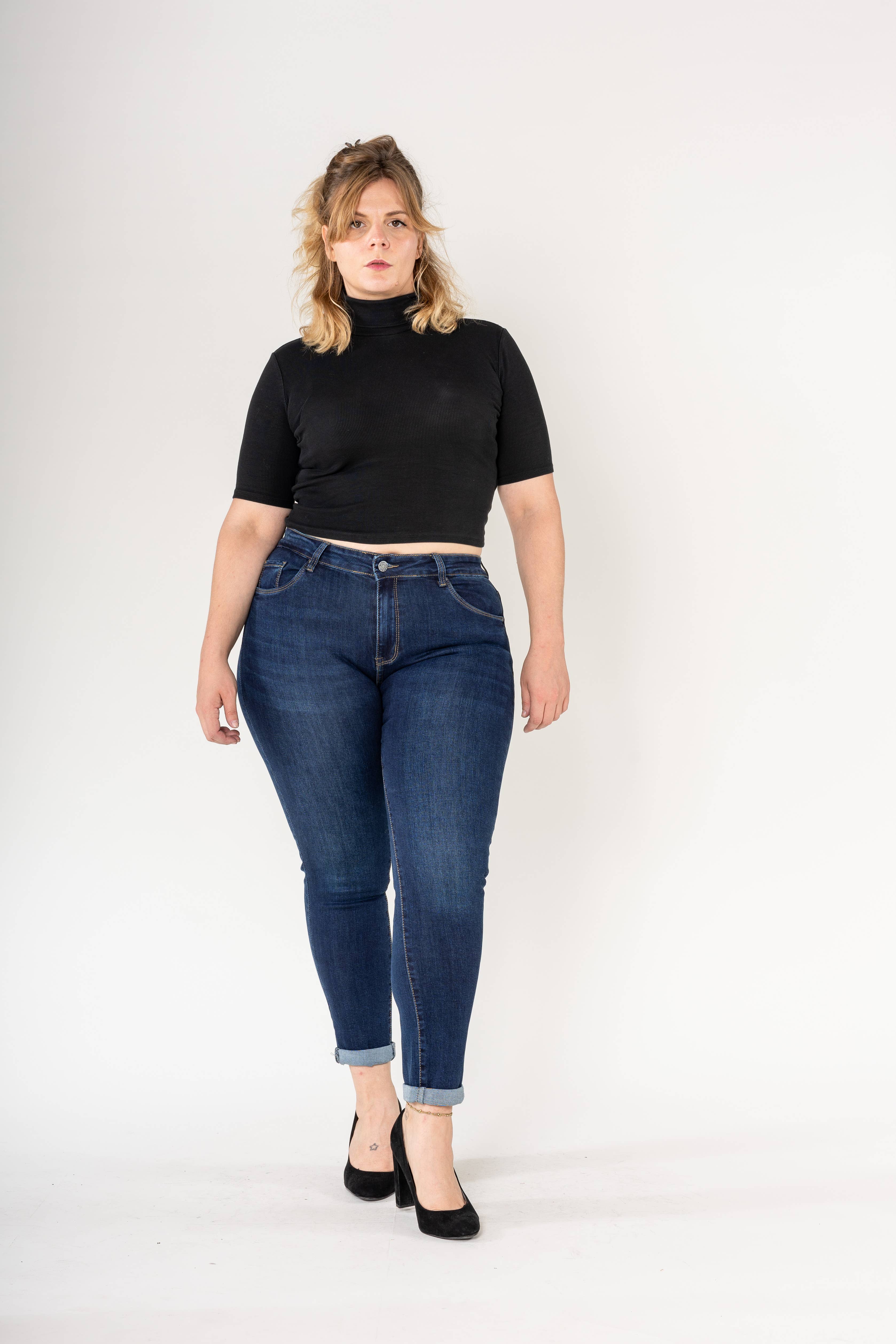 Nina Carter - Venta al por mayor Vaqueros - Mujer - Jeans ajustados elásticos de talla grande Nina Carter P102GT28