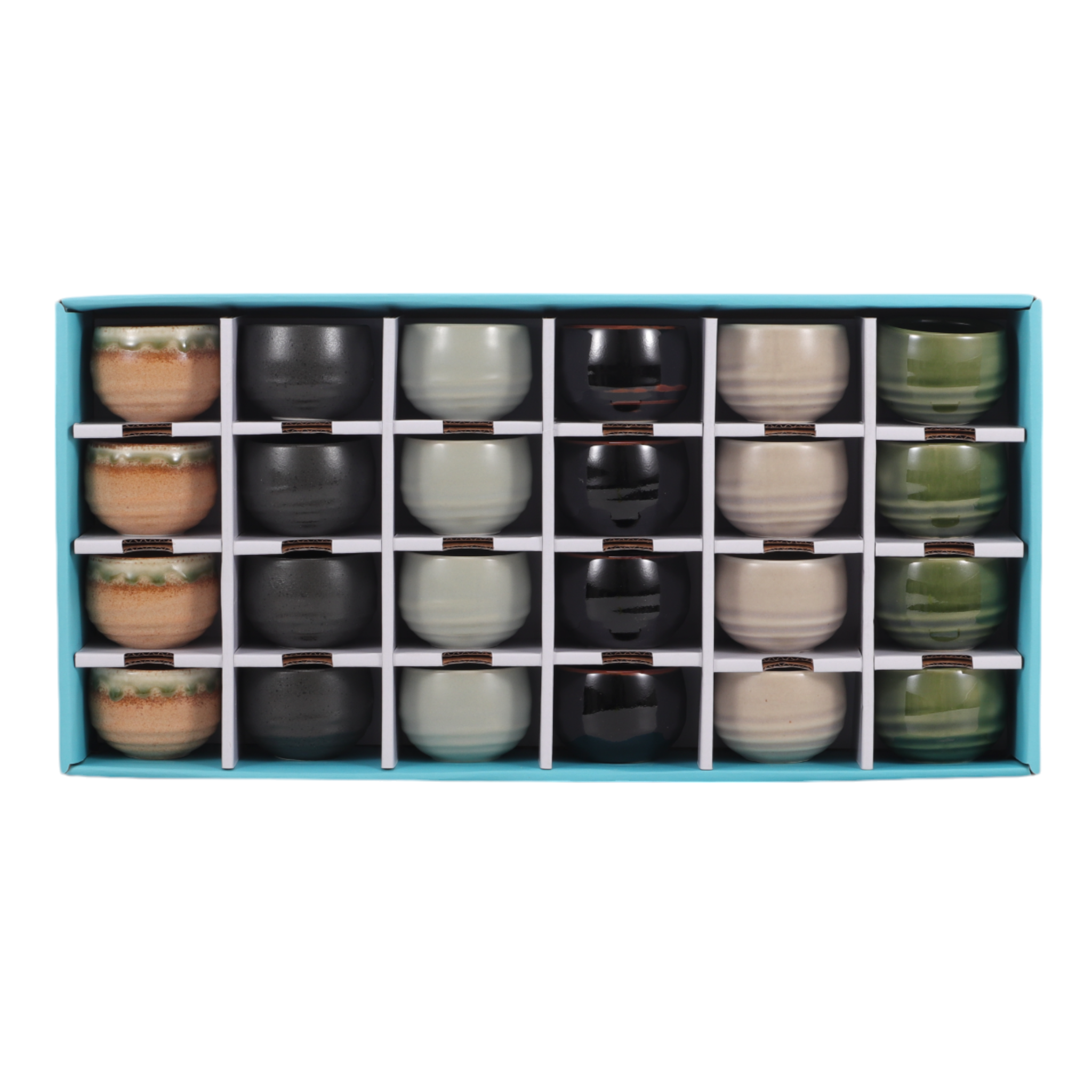 Urban Tokyo – wholesale Coffee/tea cup – 24 Piece Assortment 2.5"D Sake or Tea Cups Set (1/8)1