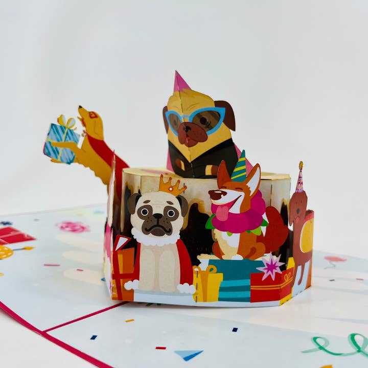 The Paper Mix - Wholesale Birthday Card - WOWPOP PUPPY PARTY CARD