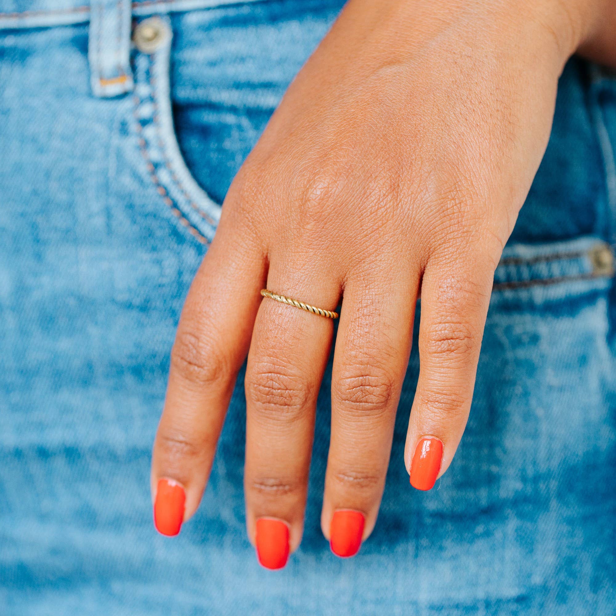 Amsha - Wholesale Band/Stacked Ring - Twine Ring2