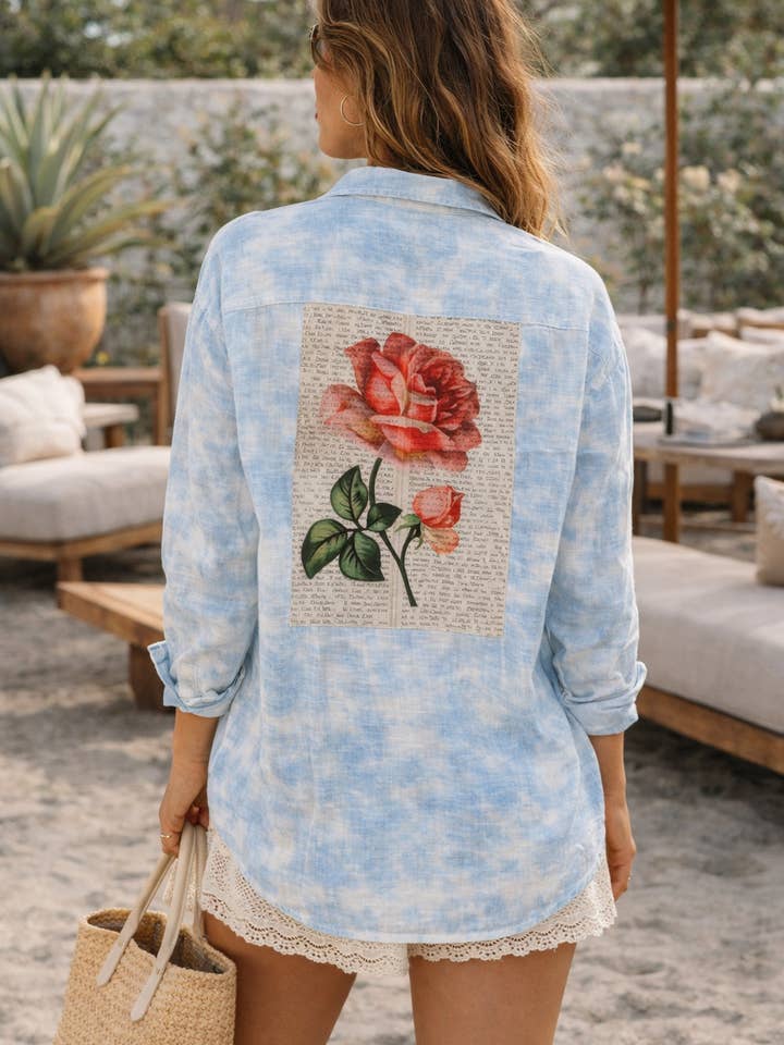 Rose Sonata Cotton-Linen Wash Shirt for wholesale by The Nu Vintage