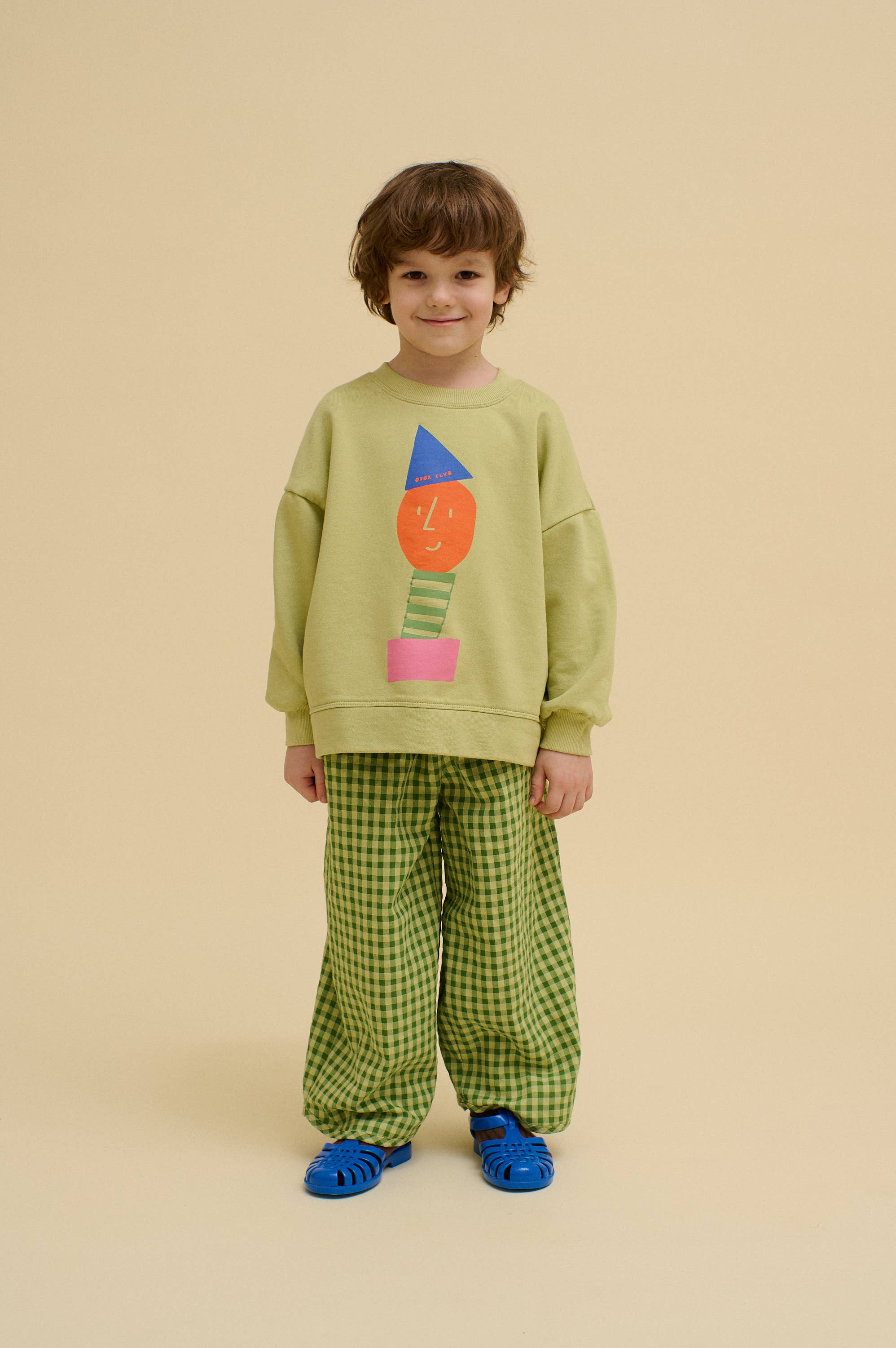 Green ORGANIC COTTON STACKED POTATO SWEATSHIRT for wholesale on Faire1
