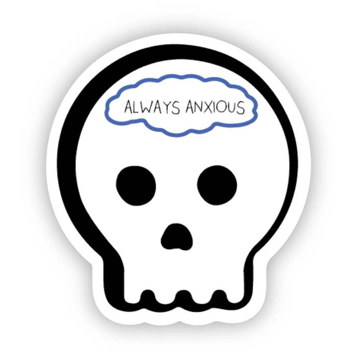 Sticker: Always Anxious Cute Mental Health Accessory for wholesale by SHEWOLF Designs