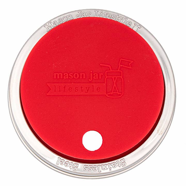 Mason Jar Lifestyle - Wholesale Drink Lids - Silicone Straw Hole Tumbler with Stainless Steel Band for Mason Jars13