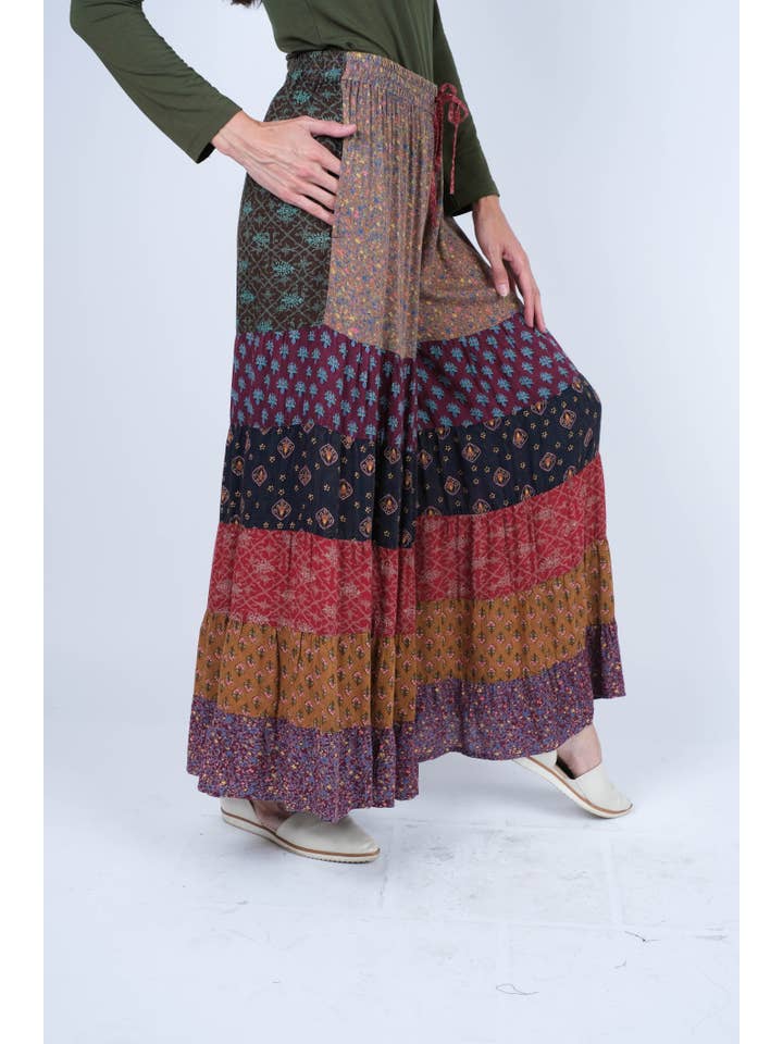 Sacred Threads - Wholesale Pants - Women's - Patchwork Rayon Palazzo Pants