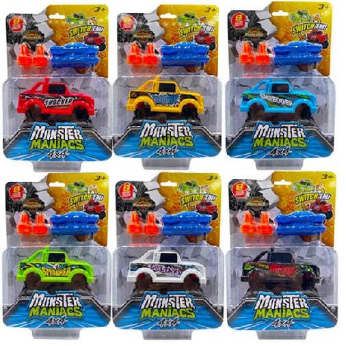 MONSTER MANIACS FRICTION À FRICTION SWITCH'EM ENSEMBLE ASSORTI pour la vente par Jam'n Products