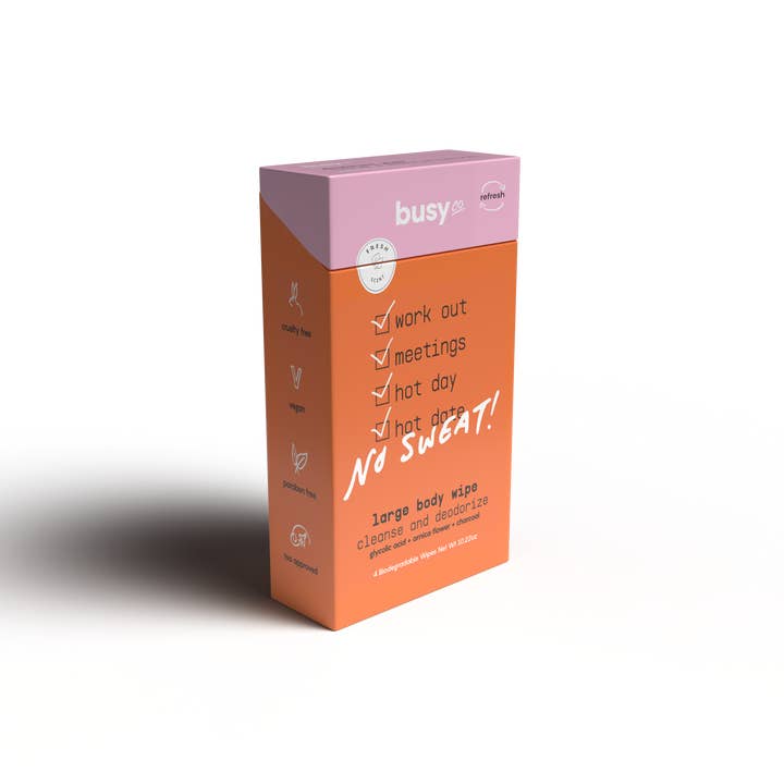 Refreshing Citrus Body Wipes Travel Size for wholesale by Busy Co