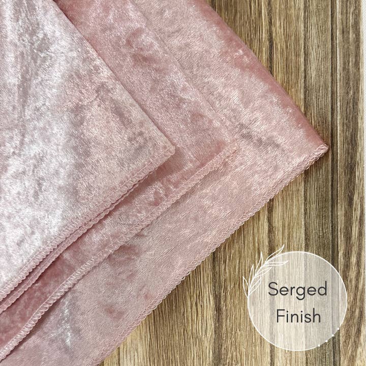 YOUR CHAIR COVERS - Wholesale Dinner & Cloth Napkin - 20 Inch Crushed Velvet Cloth Napkins Blush (Pack of 10)3