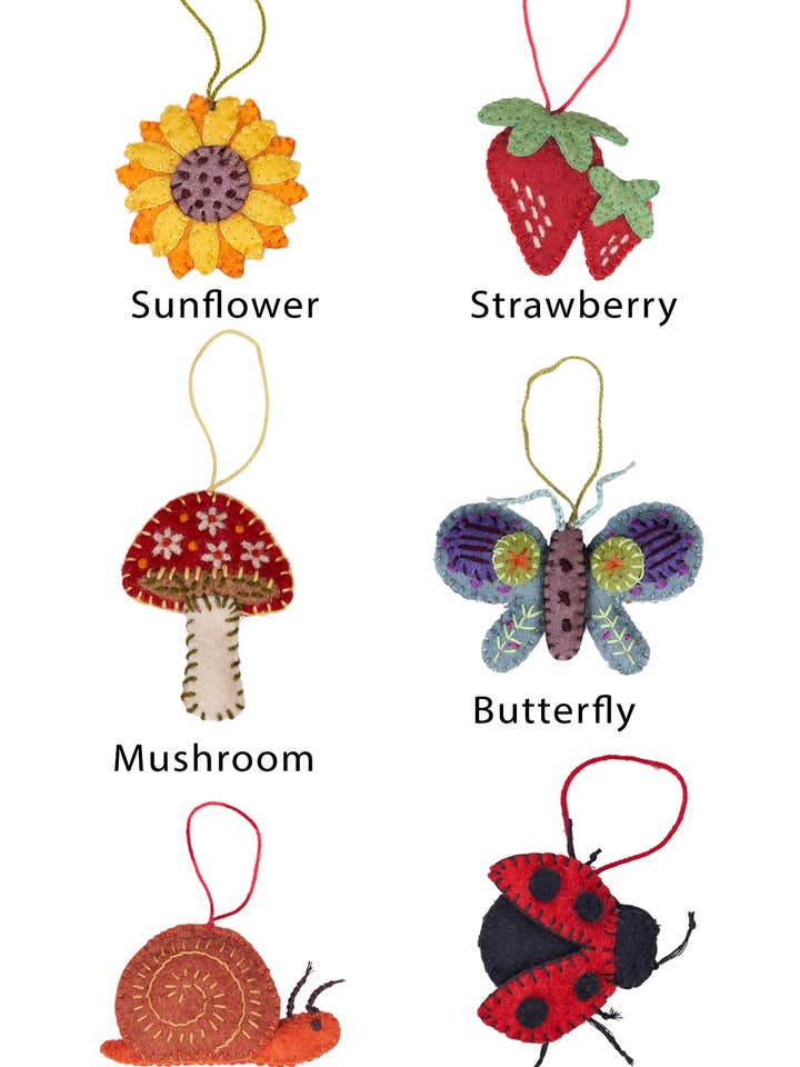 Cottage Garden Felt Charms 6pcs/Pkt for wholesale by Lakhays Collection Inc.