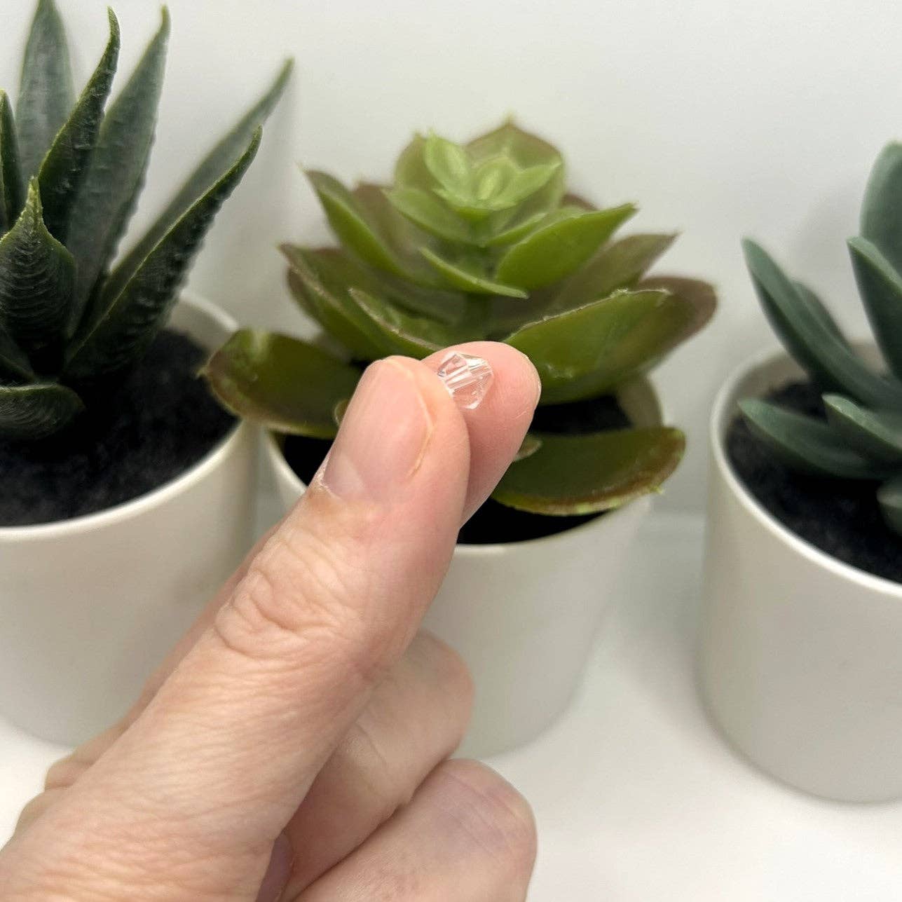 Guerrilla Charm - Wholesale Beads - 6x6mm Clear Diamond Bicone Beads, Imitation Crystal, Grade AA1