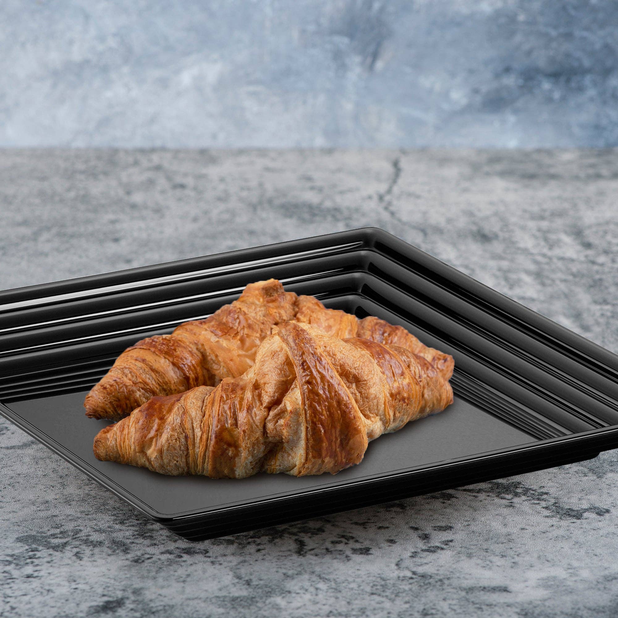 Smarty had a Party - Wholesale Dienblad - Zwarte vierkante plastic serveerschalen 12" x 12" - 3 stuks10