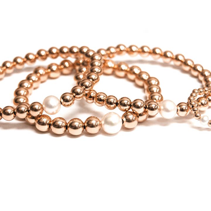 14kt Rose Gold fylld pärlstav armband med 1 färskvatten pärla för wholesale av Kelly and Rose Boutique