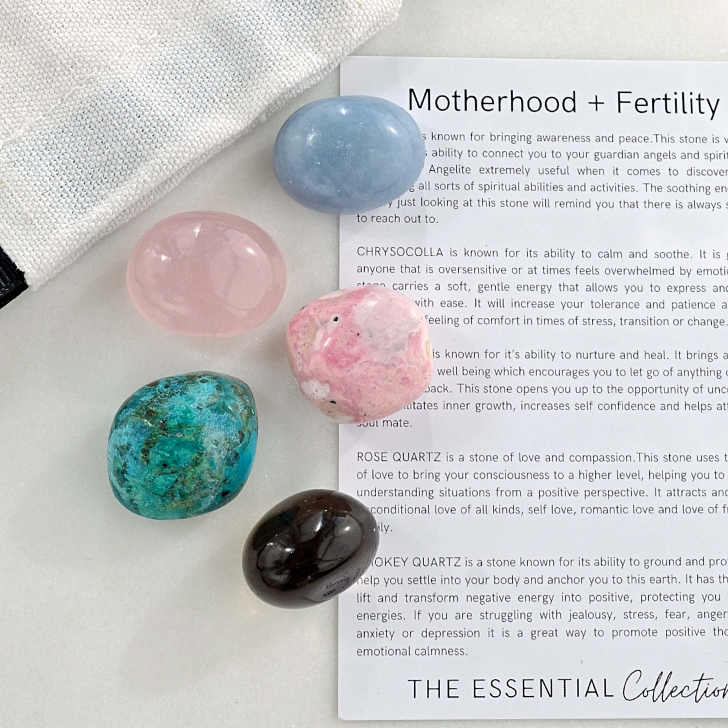 The Essential Collection - Vente Pierre et cristal de spiritualité - Kit de cristaux pour la maternité et la fertilité3