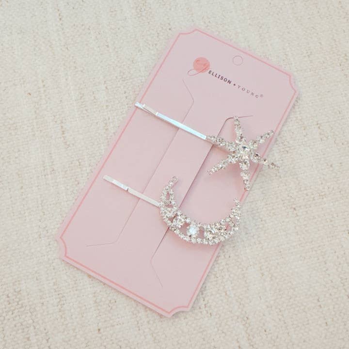 Ellison+Young - Wholesale Bobby Pin - Women's - Shining Moon And Star Bobby Pin Set Of 21