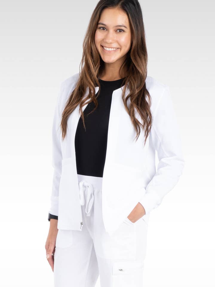 Aura Naturale - Wholesale Healthcare Uniform - Women's - Tana Women Round Neck Zipped Scrubs Jacket 4 Pockets (17050)12