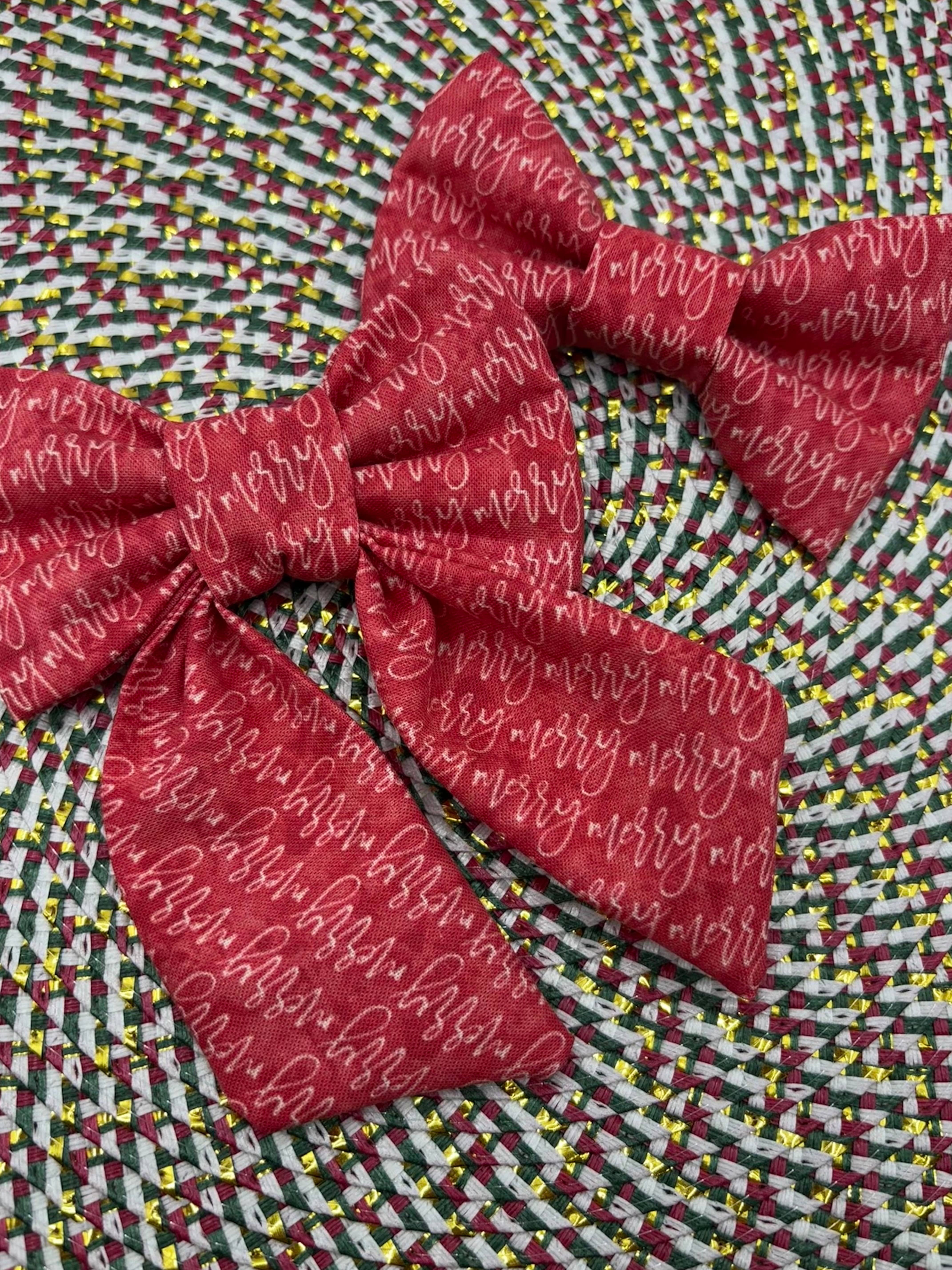 Baylor's Bow Ties - Wholesale Pet Bow Tie - Dog - Red Merry Dog Bow Tie, holiday dog bow ties 2