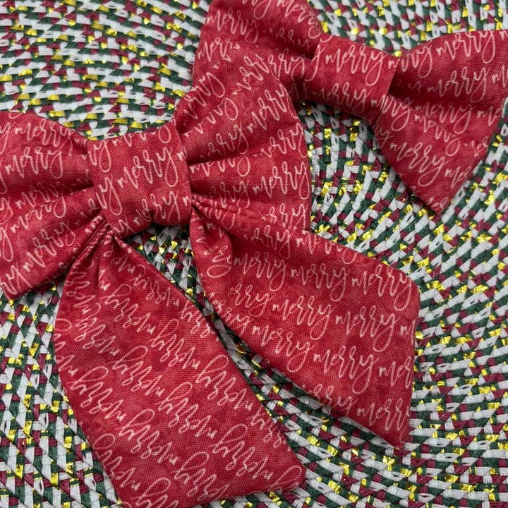 Baylor's Bow Ties - Wholesale Pet Bow Tie - Dog - Red Merry Dog Bow Tie, holiday dog bow ties 2