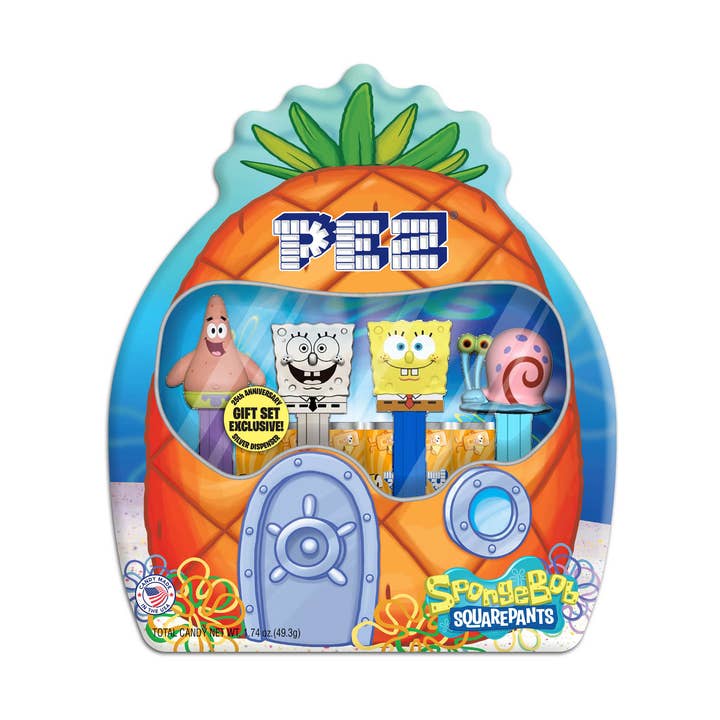 Pez SpongeBob Gift Tin, 6ct for wholesale by Grandpa Joe's Candy Shop