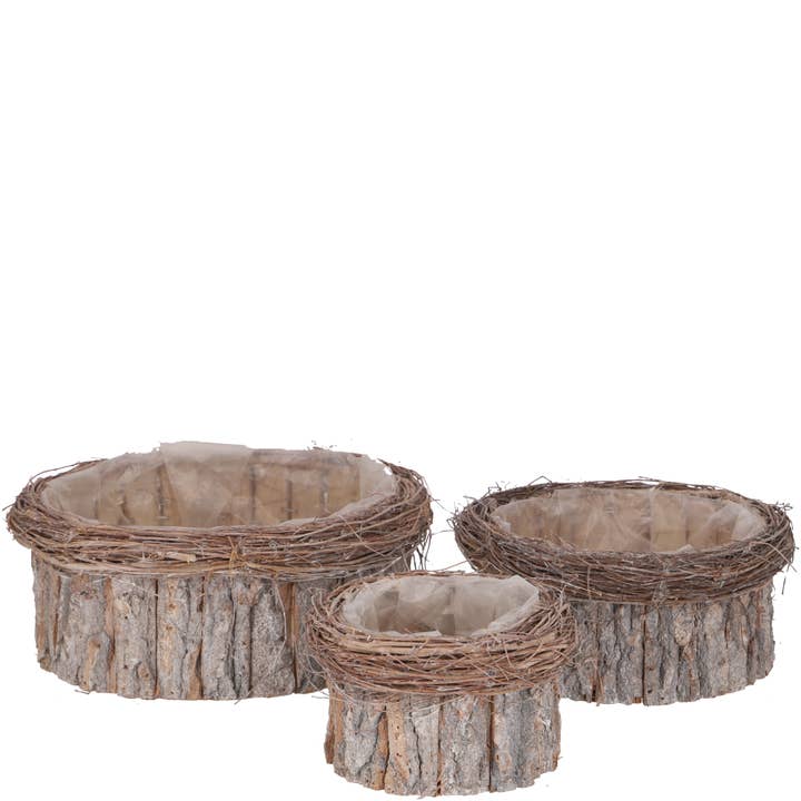 Nature Basket Eros Round, Set of 3, D32/24/17 cm, White for wholesale by Vosteen