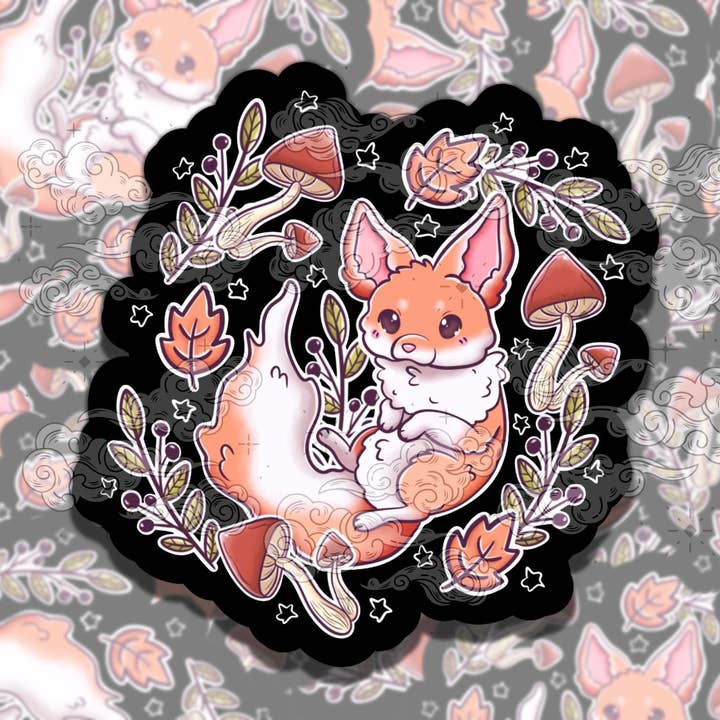 Herfstige Vos Schattige Kleurrijke Hekserige Vinylsticker voor wholesale door Sticky Sadness Designs