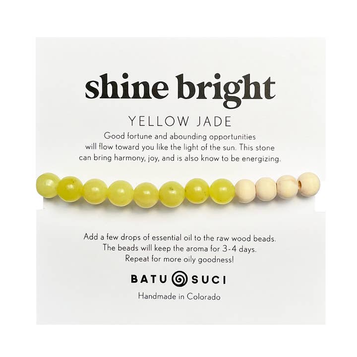 Shine Bright Diffuser Bracelet | Yellow Jade Aromatherapy Bracelet for wholesale by Batu Suci Handmade Jewelry