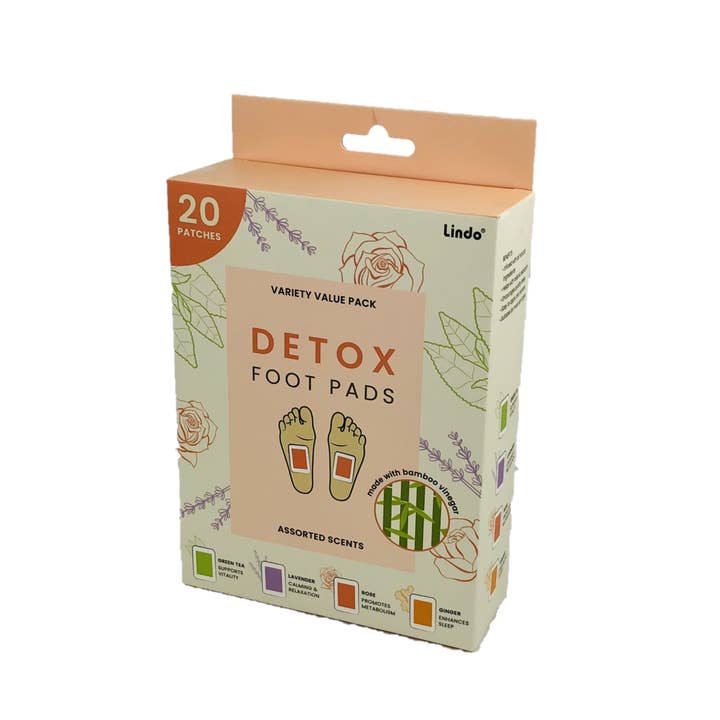 Lindo - Wholesale Foot Mask - Lindo Detoxifying Foot Pads Variety Pack (20patches/box)1