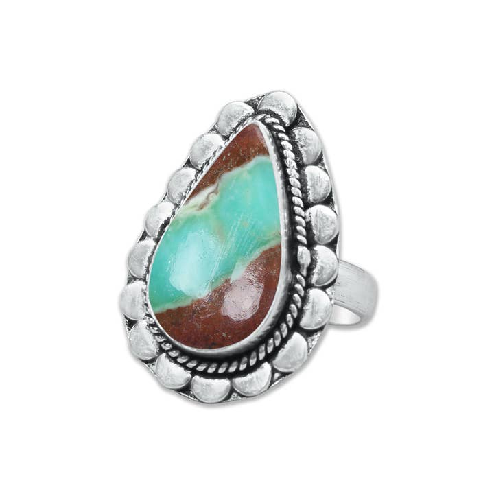 Handmade Jewels - Wholesale Cocktail/Statement Ring - Chrysoprase Matrix Rings – Silver-Plated, Handmade, Assorted Sizes (Made to Order)7