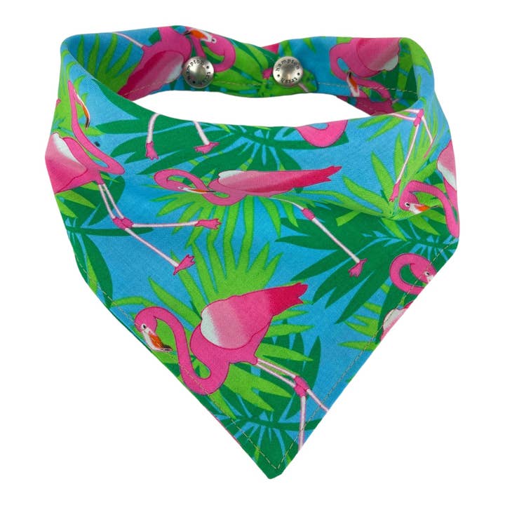 Flamingoer/palmetræ hundebandana - 1021 for engroshandel hos Trish Hampton