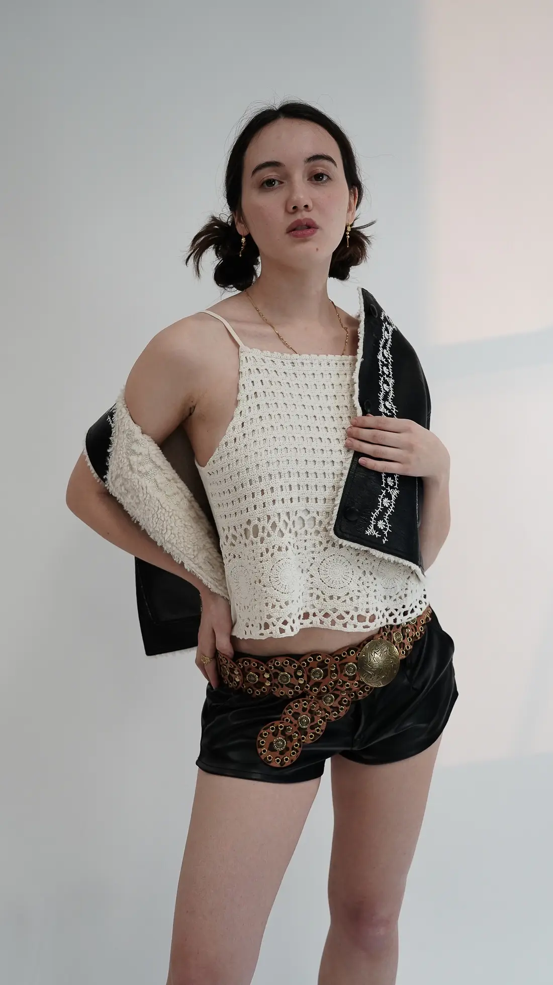 Most Wanted USA - Wholesale Belt - Women's - Leather Circle Caterpillar Disc Belt5